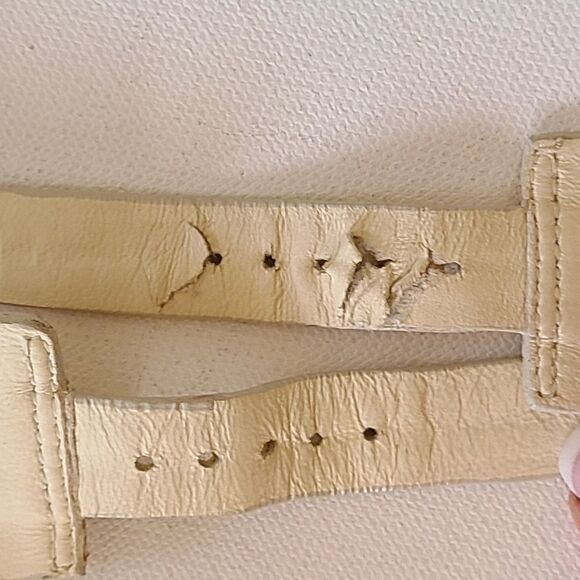 Via Spiga Cream Colored 2.5" Ankle Wrap Sandals - Picture 13 of 13